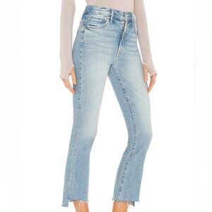 MOTHER Denim The Insider Crop Step Fray Distressed Flare Jeans in I Confess